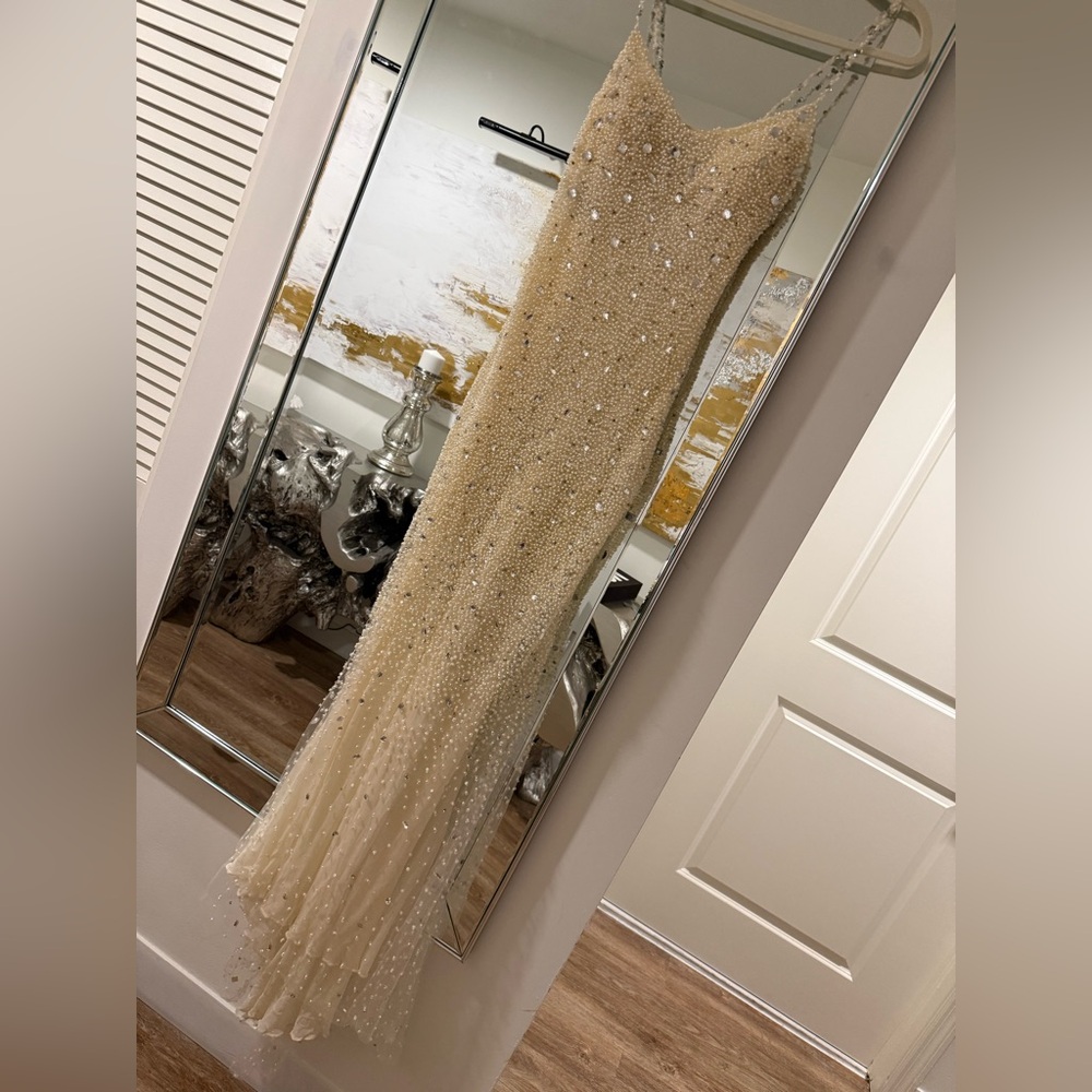 Musani Couture Gold Beaded Maxi Dress